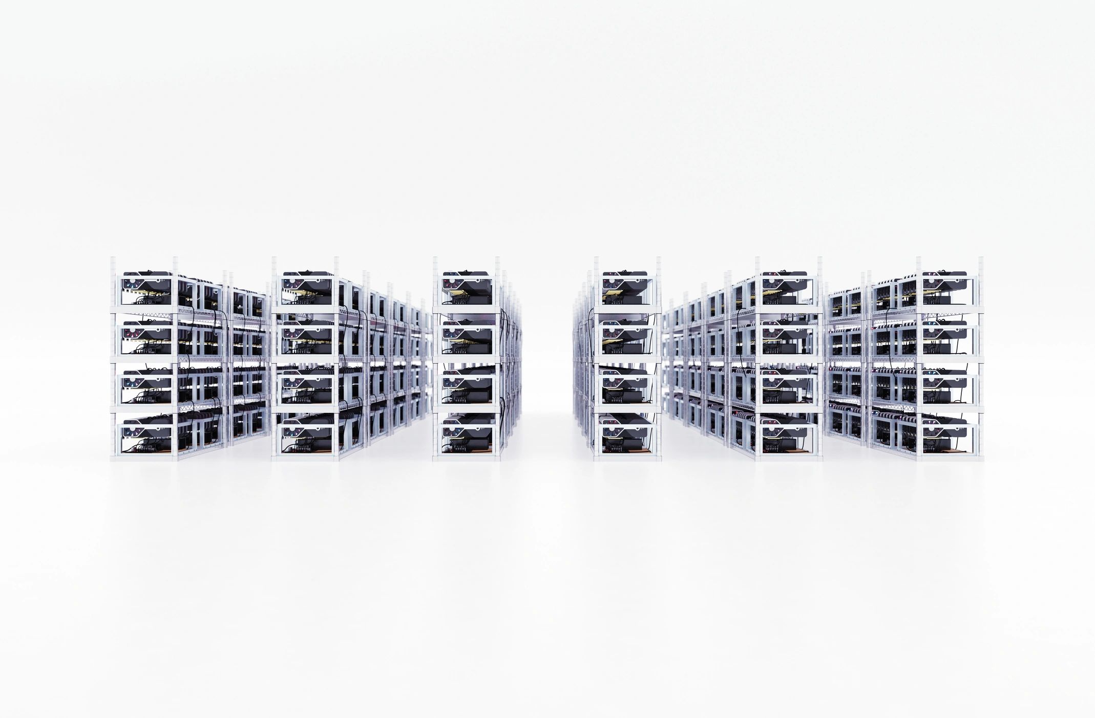 Enterprise server racks in a modern data center