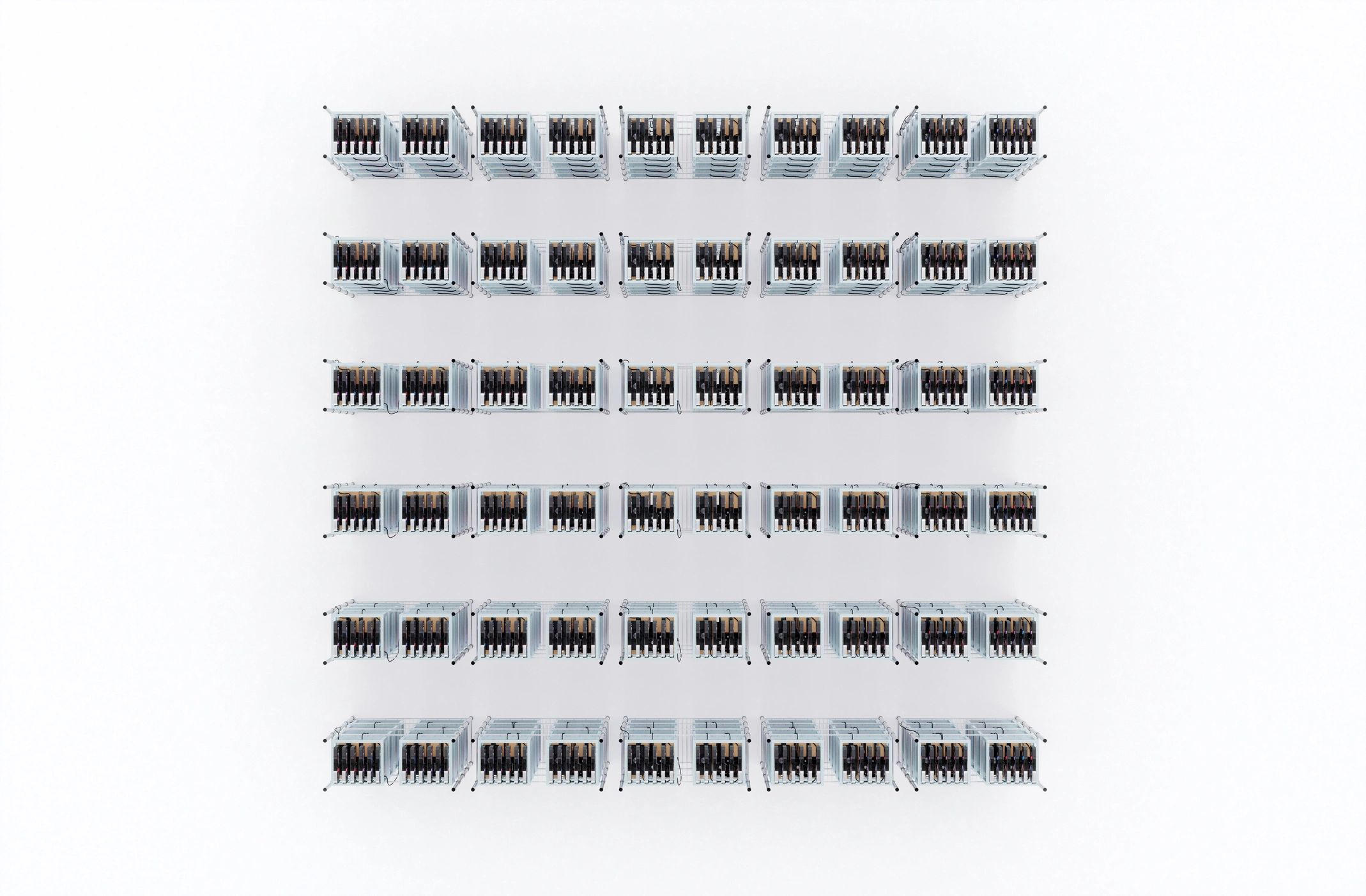 Rows of hardware racks representing server and storage infrastructure