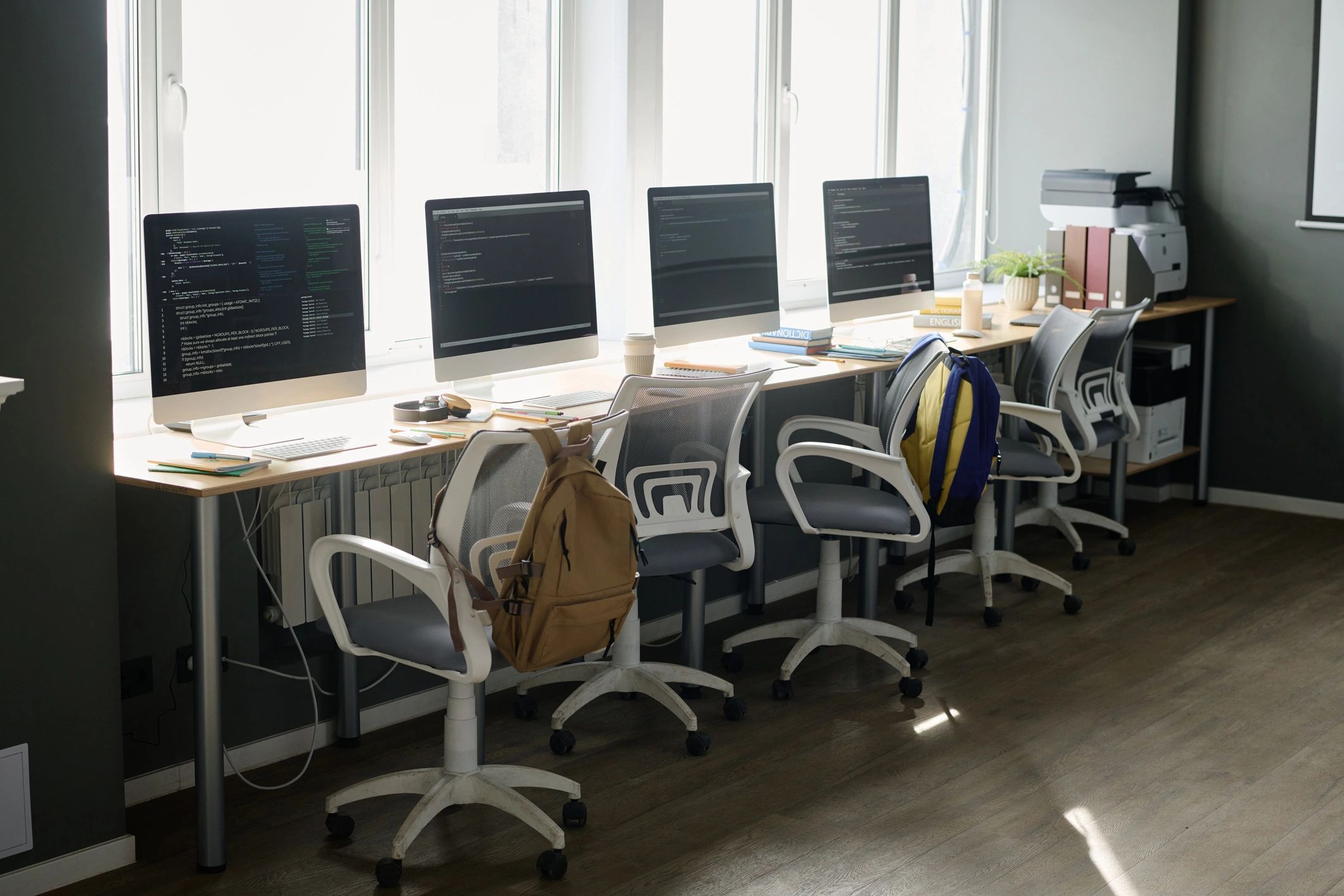 Modern desktop computer setup in an IT workspace