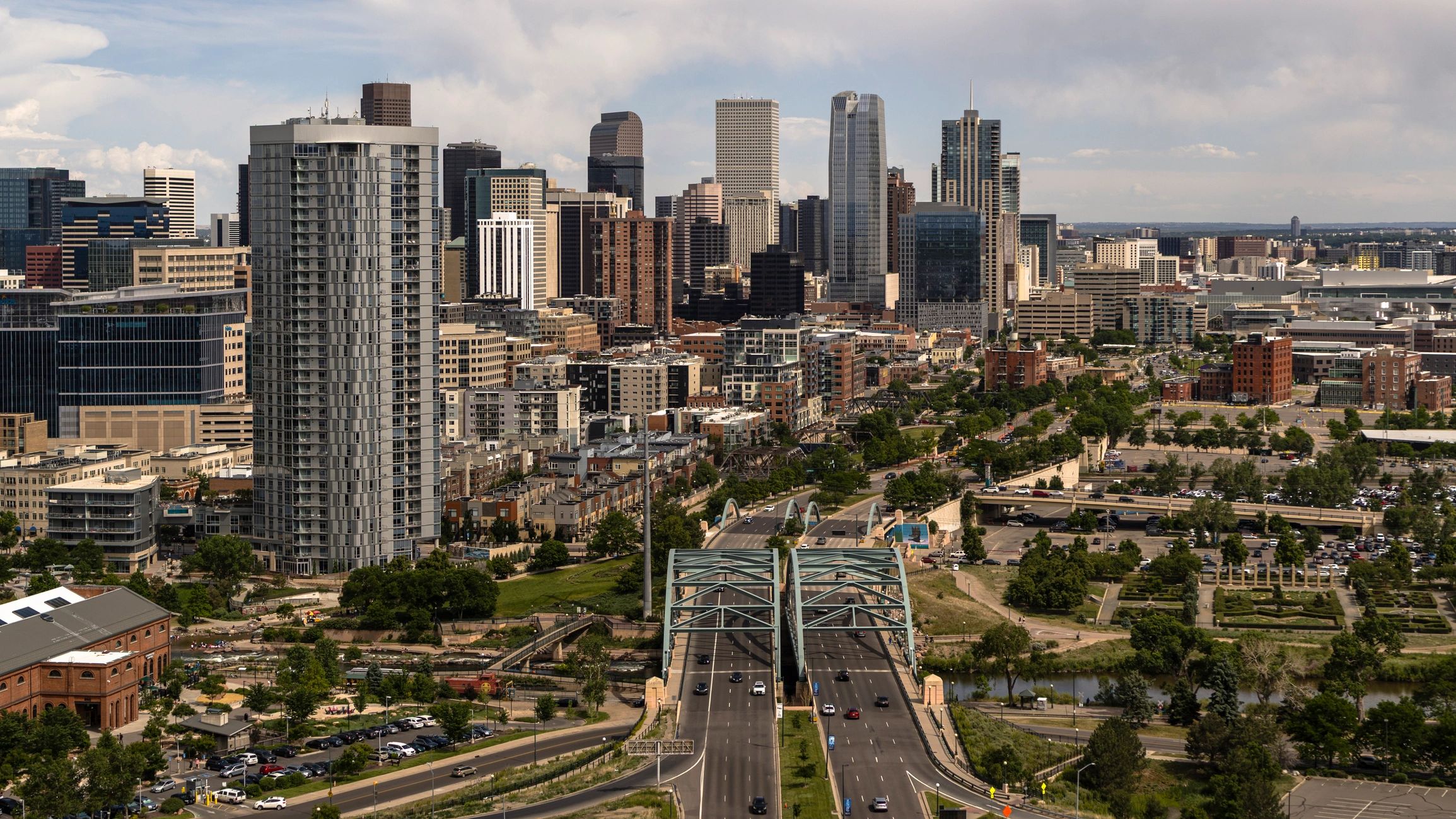 City commercial district representing retail technology distribution